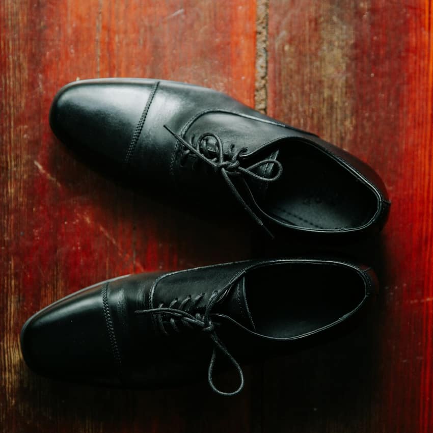 Luxe Drift Black Leather Oxfords
